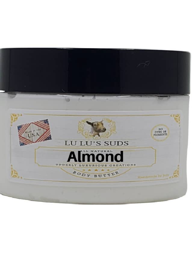 Mandel Kokosnuss Shea Körperbutter 4 Unzen für den Großhandel von Lu Lu's Suds
