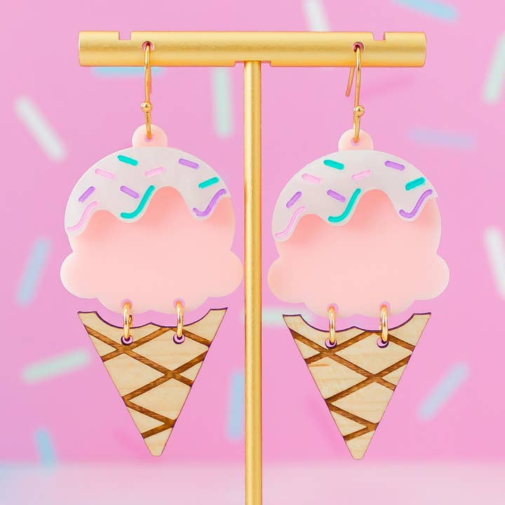 Ice Cream Acrylic Earring Handmade Dangles for wholesale by Momenti di Vita