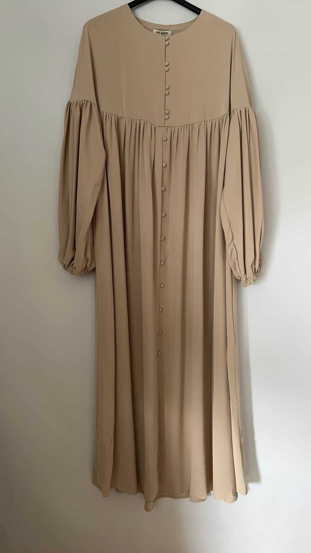 Aawoe Abaya – Hijab - Mulher por atacado – Vestido Abaya Chic com Mangas Bufantes - 2432-ROB8