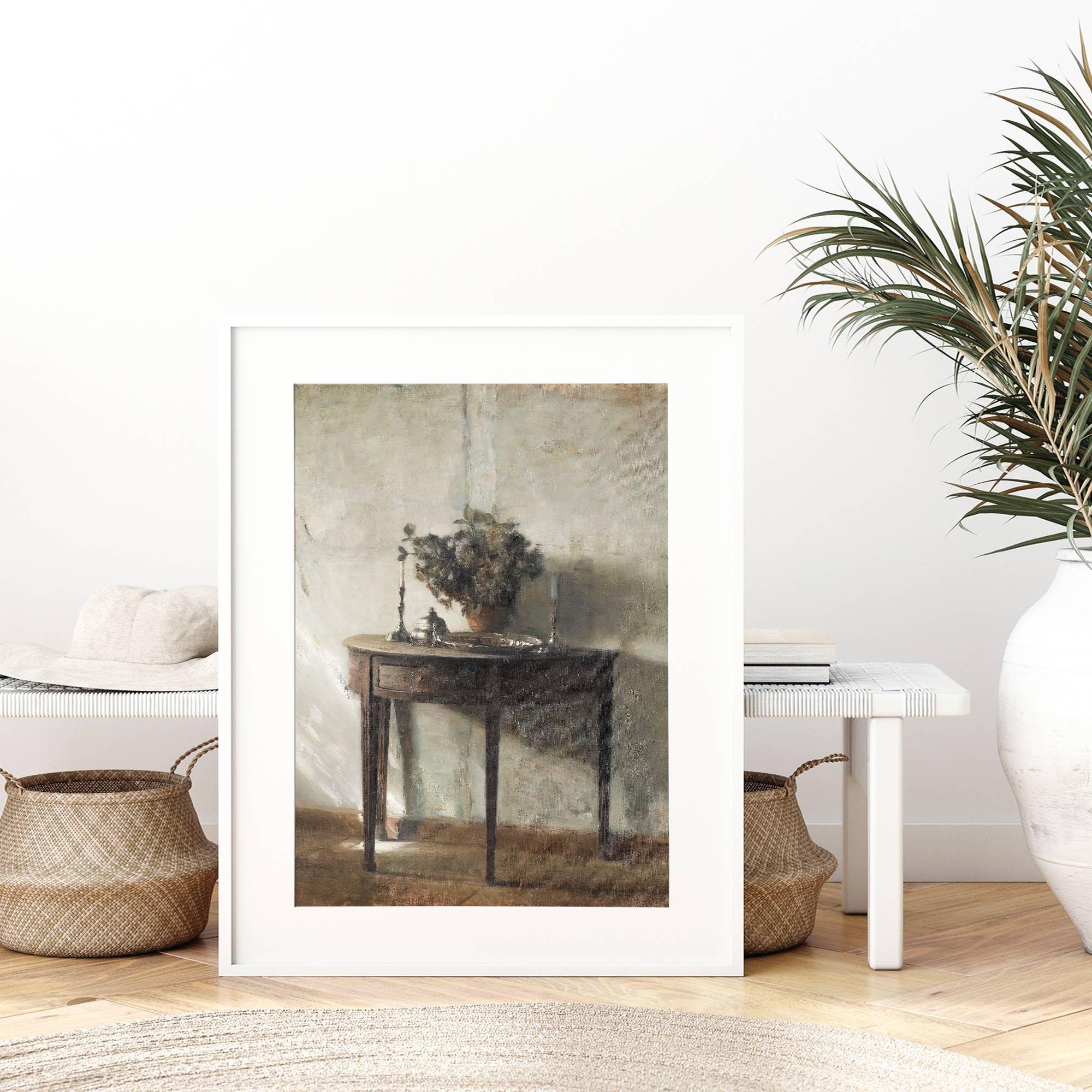 Sugar & Canvas - Wholesale Art Print - Vintage Farmhouse Table Interior Art Print VP2335