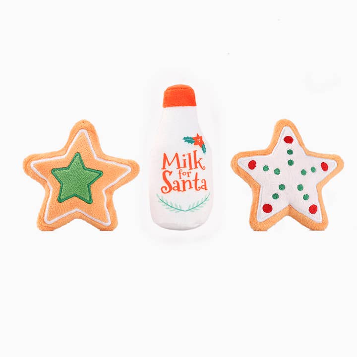 Hugsmart Products Inc - Wholesale Pet Plush Toy - Dog - HugSmart Pet - Happy Woofmas | Milk & Cookies - Plush Toy