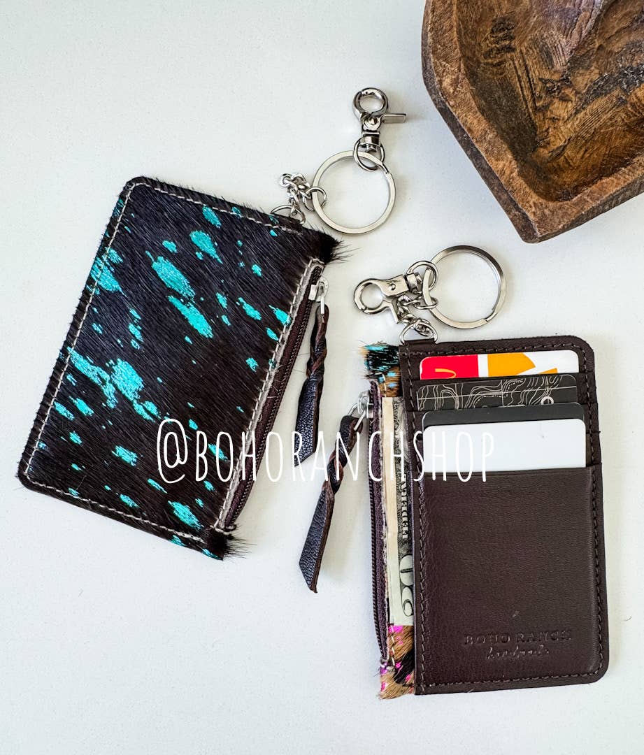 Boho Ranch Shop - Wholesale Wallet - Women's - Cowhide Keychain Wallet | Genuine Hair-On Hide | Card & Cash6