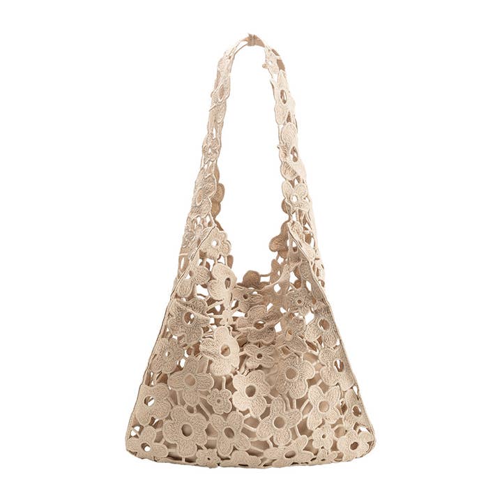 Melie Bianco - Wholesale Shoulder Bag - Women's - Aster Taupe Floral Shoulder Bag