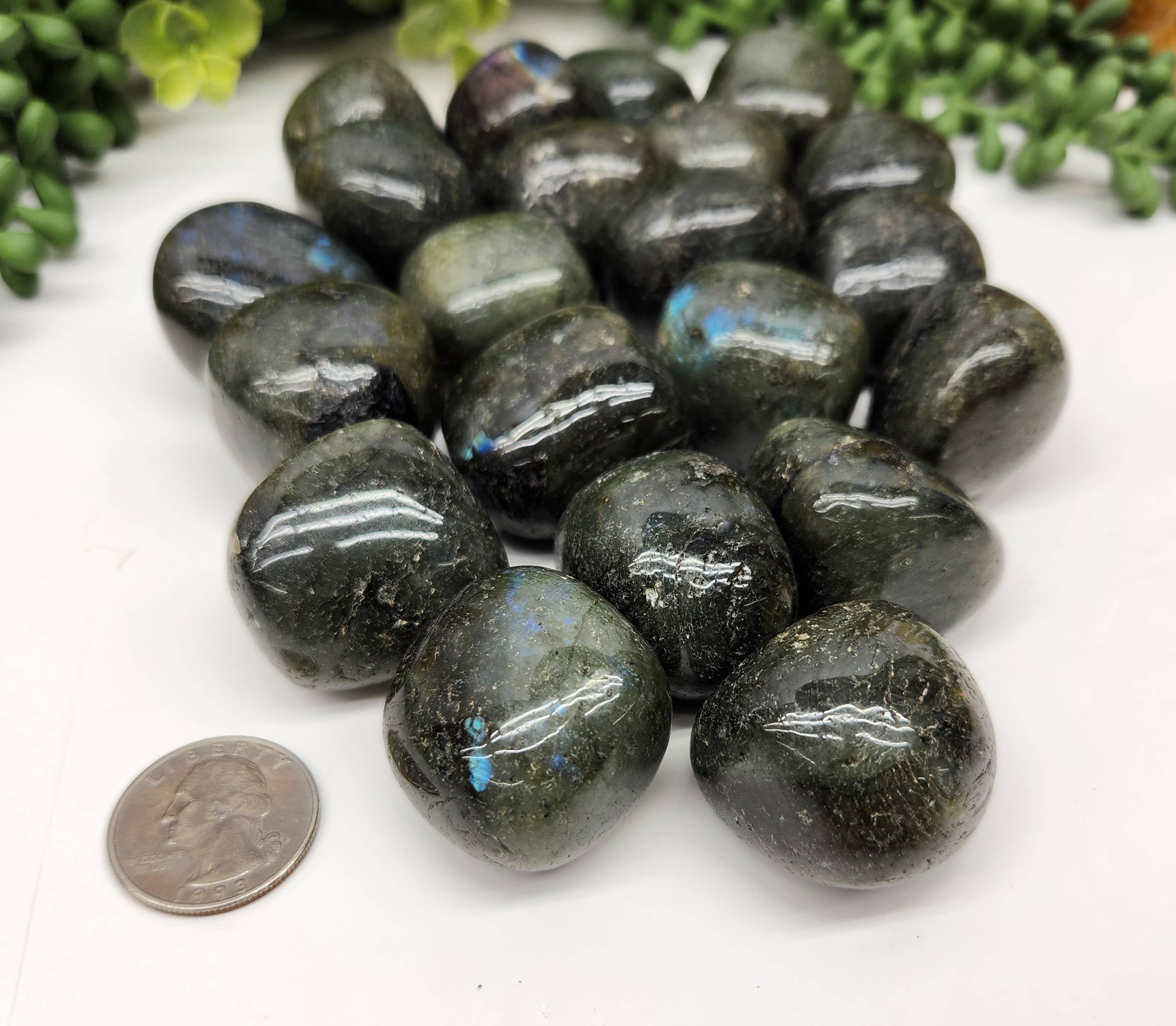 Meraki Gemstones - Wholesale Spiritual Stone/Crystal - Labradorite Tumbled Gemstone (1kg/2.2lbs) 30-35mm3