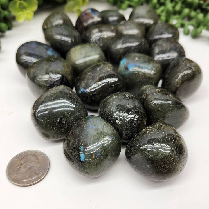 Meraki Gemstones - Wholesale Spiritual Stone/Crystal - Labradorite Tumbled Gemstone (1kg/2.2lbs) 30-35mm3