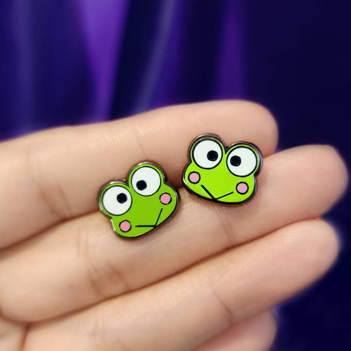 CUTE FROG ENAMEL STUD EARRINGS for wholesale by SHOPMALASTORE