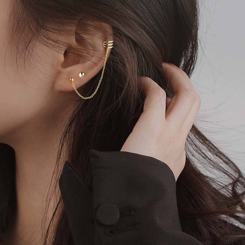 Love Local Jewelry – Brincos de punho/trespasse por atacado – ETTA ear climber com earcuff e brinco de botão8