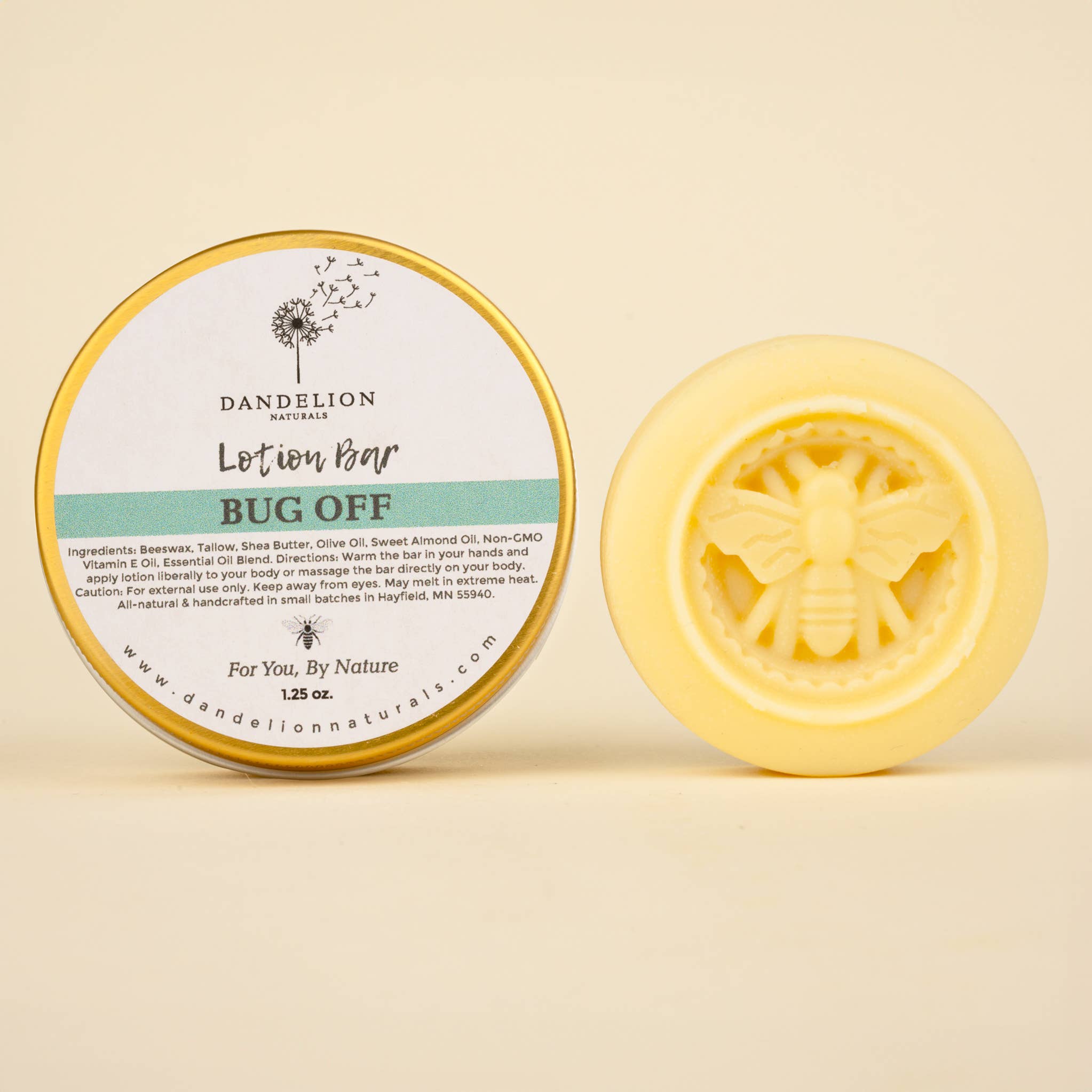 Dandelion Naturals - Wholesale Solid Lotion - Lotion Bar | Tallow Lotion | Natural Bug Repellant | Bug Off1