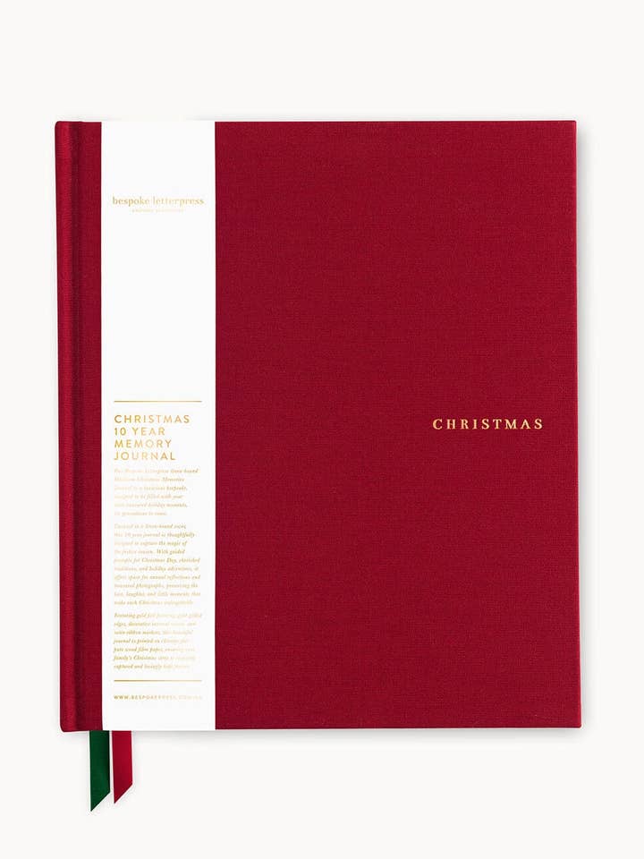 Heirloom Christmas 10 Year Memory Journal for wholesale by Bespoke Letterpress