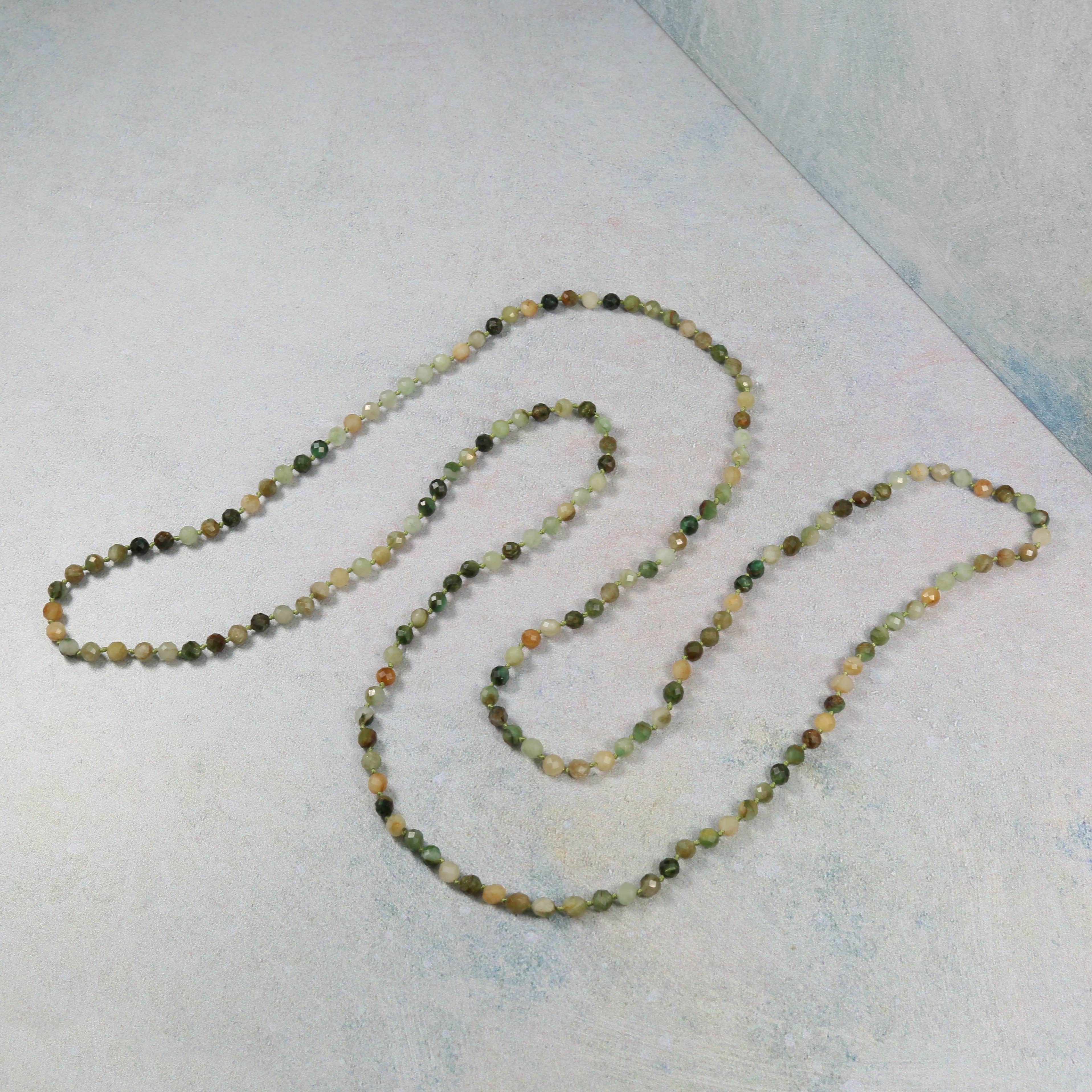 IST Jewelry - Wholesale Beaded/Pearl Necklace - 36" 4mm Infinity Micro-cut Fancy Jasper Necklace0