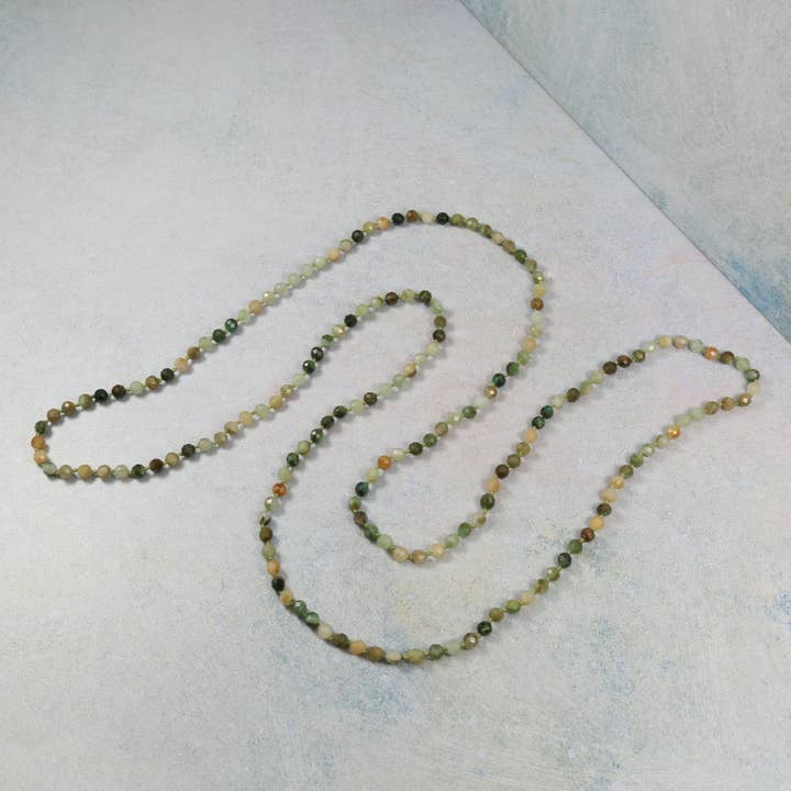 IST Jewelry - Wholesale Beaded/Pearl Necklace - 36" 4mm Infinity Micro-cut Fancy Jasper Necklace