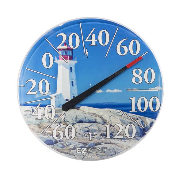 12.5" Dial Thermometer - Lighthouse for wholesale by Headwind Consumer Products