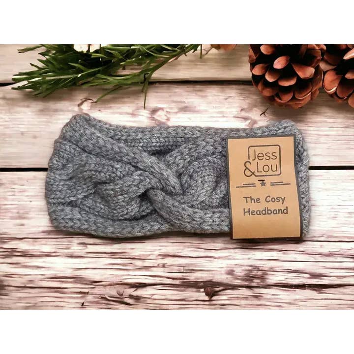 Jess & Lou – wholesale Pannband - Dam – Mysigt kabelstickat knut främre pannband4