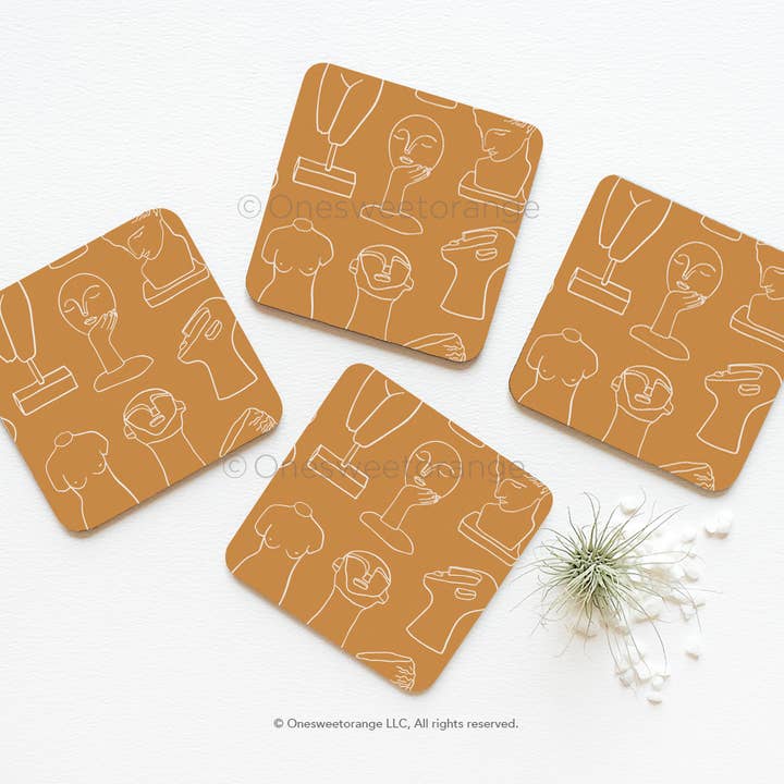 Busts Coaster Set of 4 Sculptures Coasters Coaster Set for wholesale by Onesweetorange