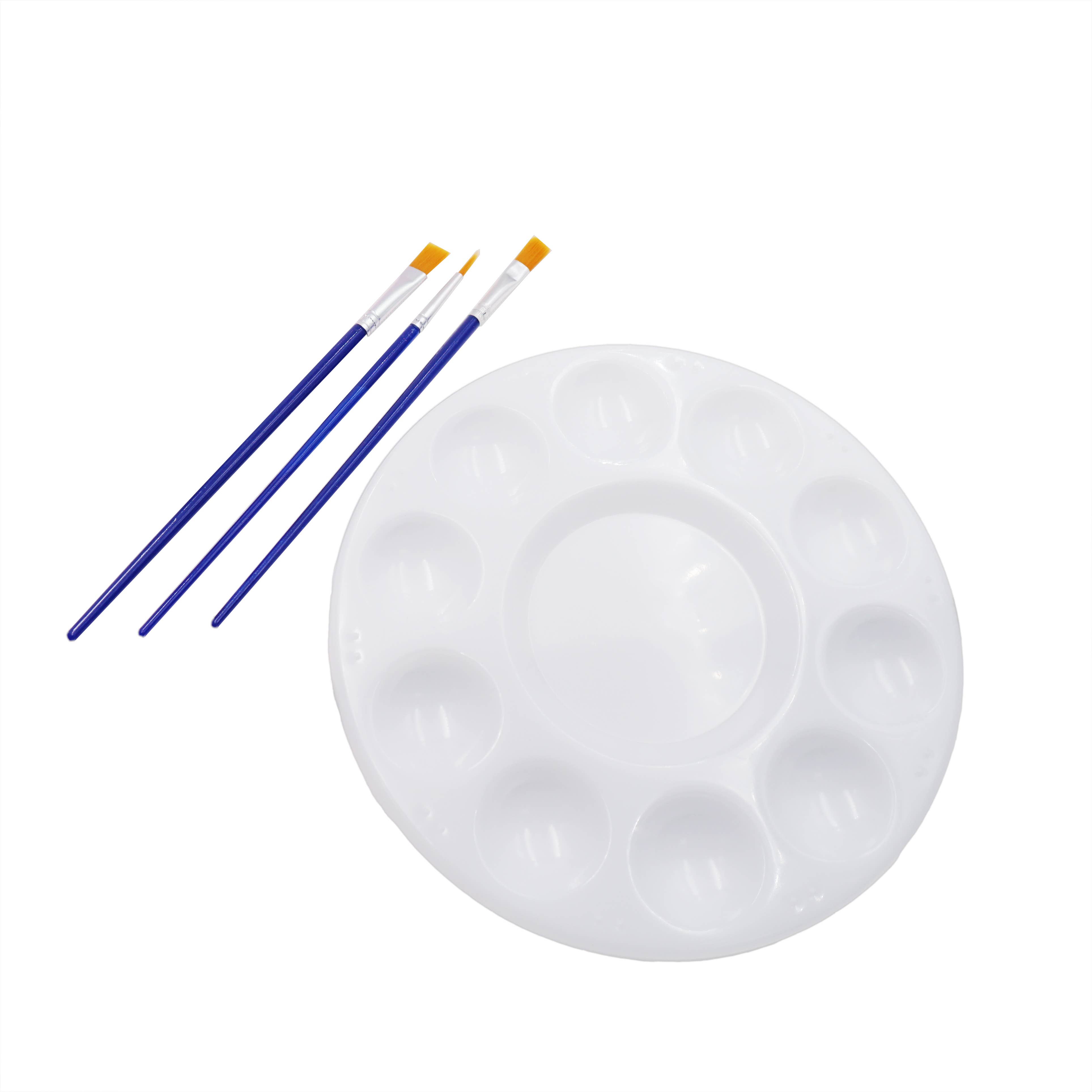 Angels Craft - Wholesale Palet/mengbord - Ronde mengpalet met 3 penselen1