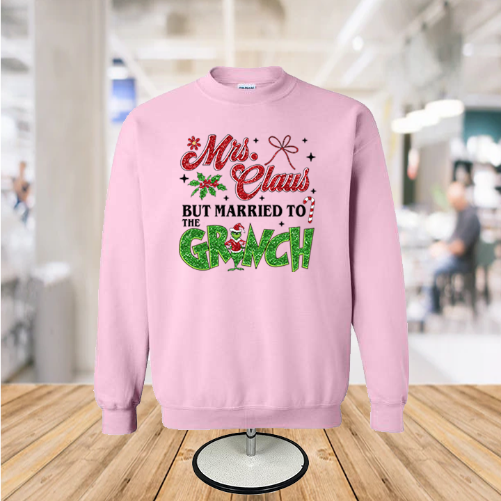 Infidel Nation Apparel - Venta al por mayor Sudadera estampada - Unisex - Sudadera con cuello redondo Casado con el Grinch1
