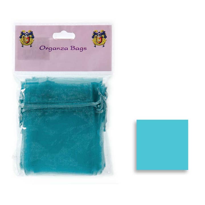 Organza Bags 5" x 6.5" 12pc/pack - Turquoise for wholesale by Portofino International Trading, USA