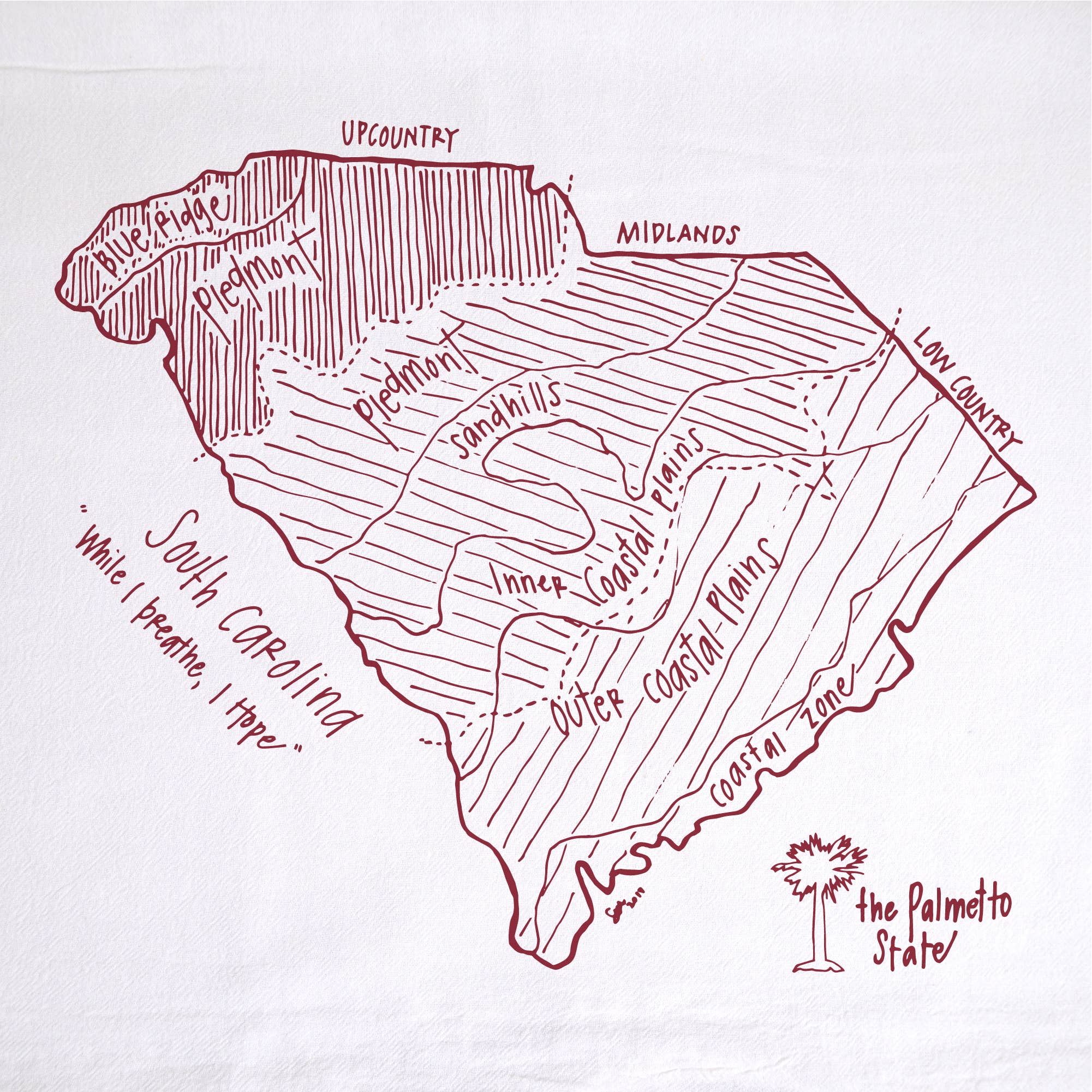 Girls Can Tell - Wholesale Tea Towel - South Carolina Regions Tea Towel | kitchen | flour sack | dish3