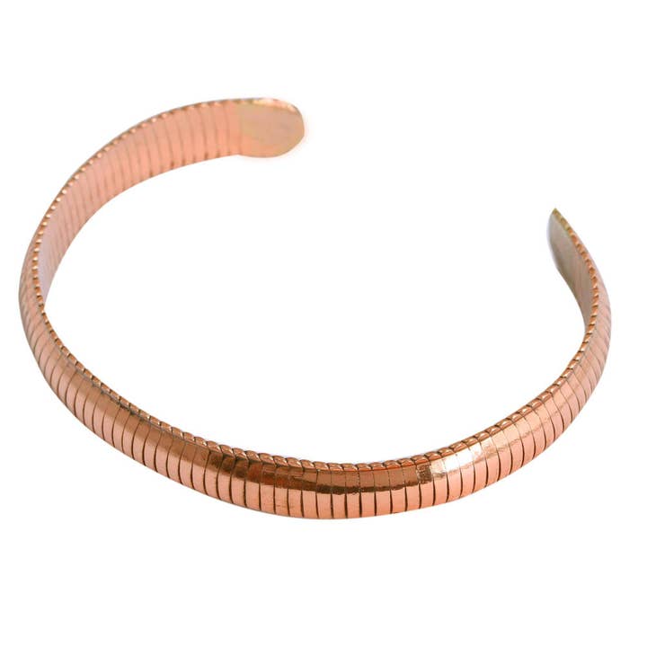 NOVICA Texture and Shine Recycled copper cuff bracelet for wholesale by NOVICA