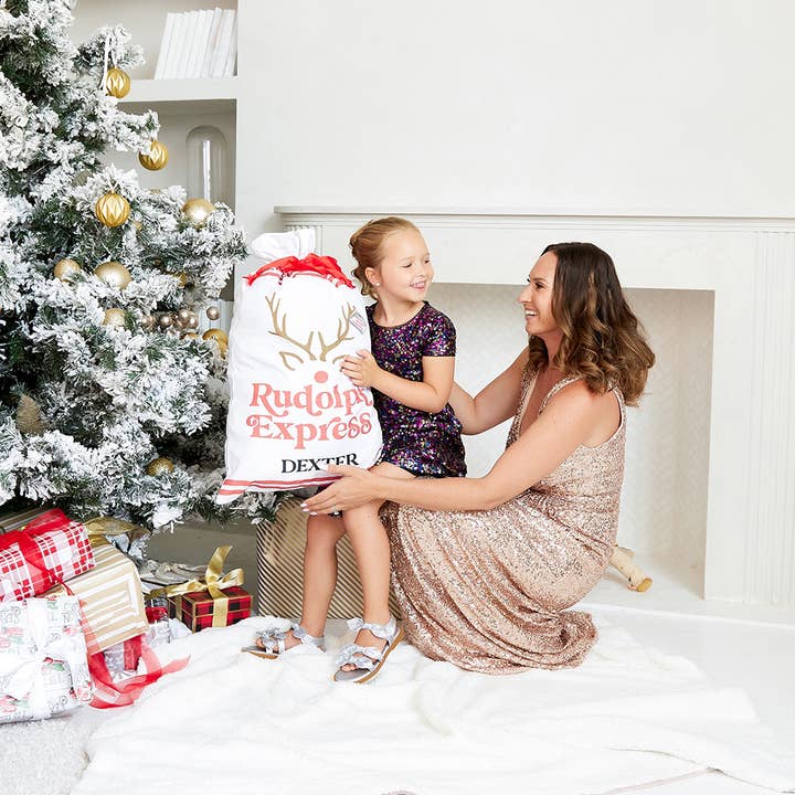 Weddingstar Inc. - Wholesale Gift sack - Large Drawstring Santa Sack For Gifts - Rudolph Express2