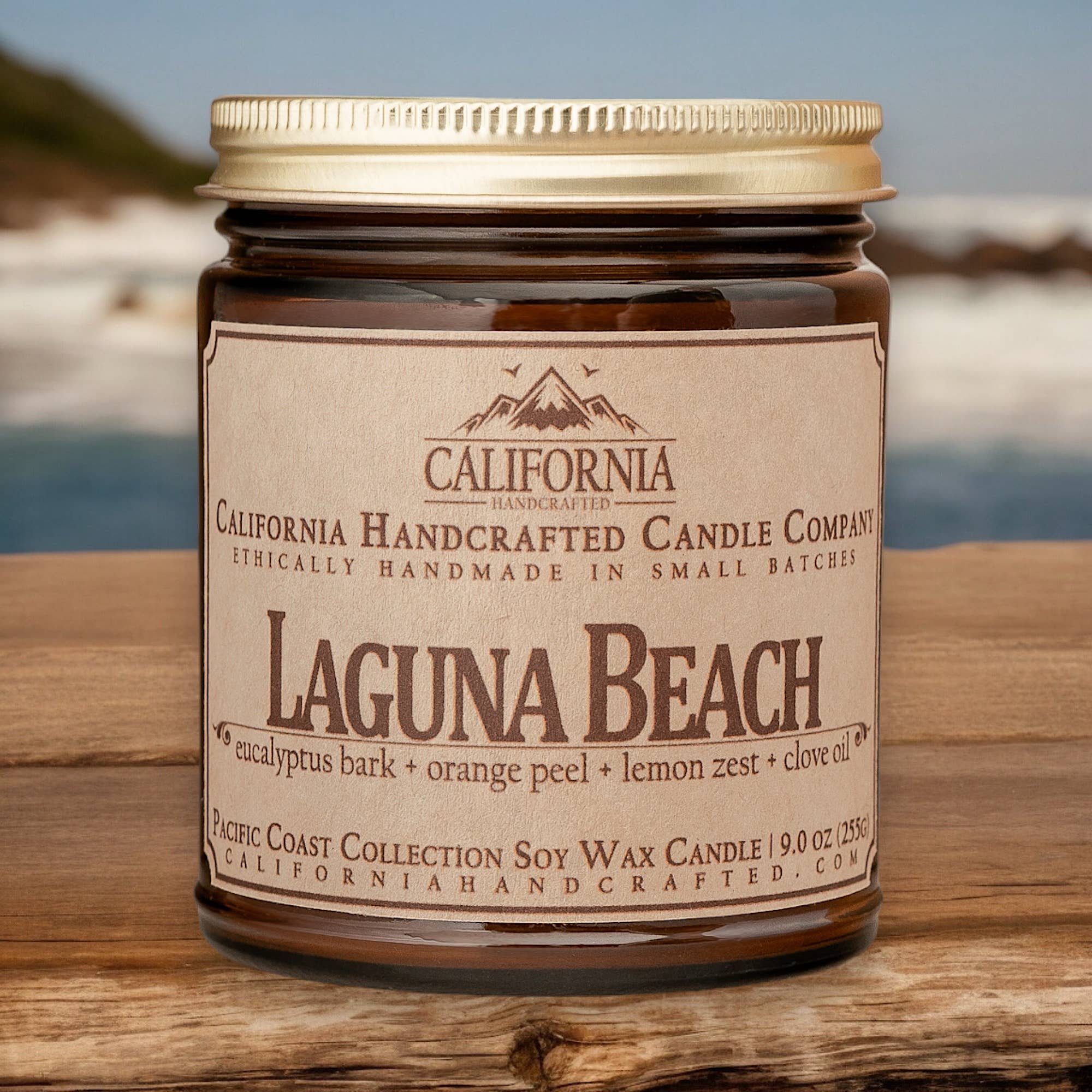 California Handcrafted - Vente Bougie en bocal - Bougie en pot d'abricot et noix de coco Laguna Beach4