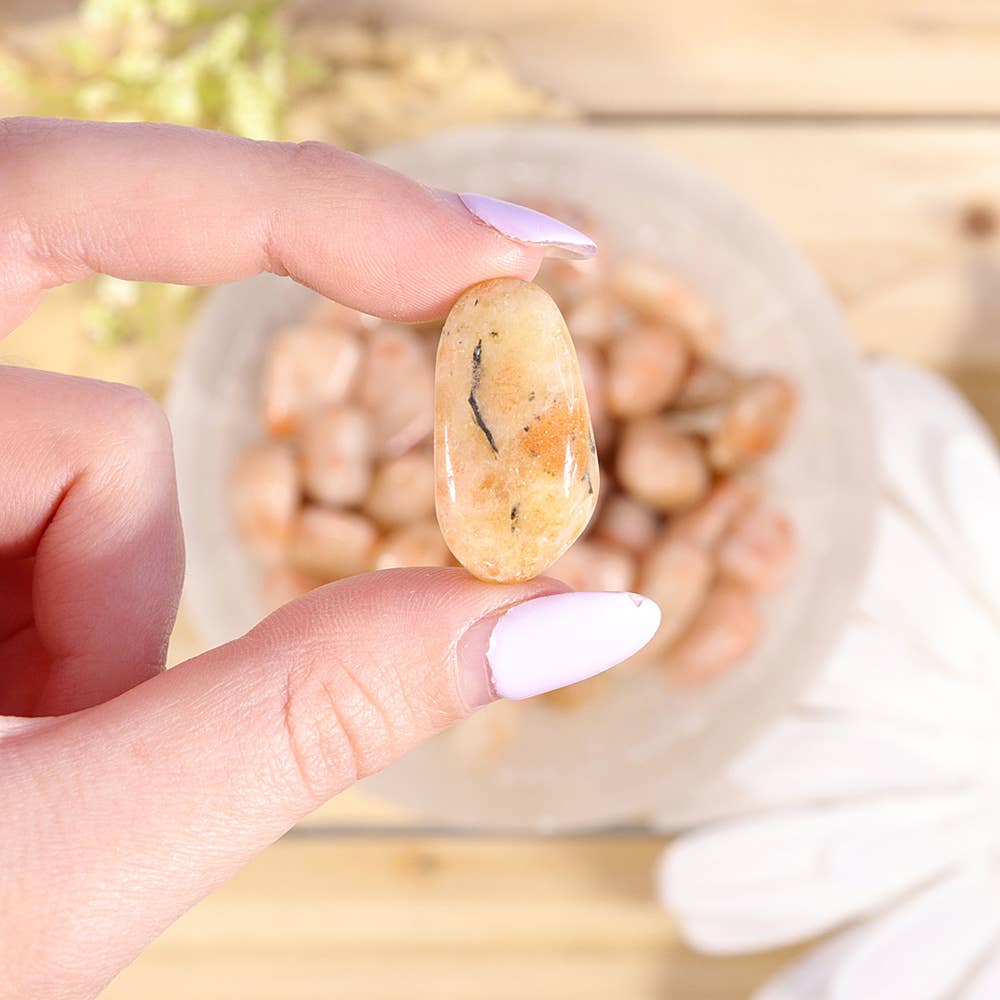 Natures Artifacts Inc - Wholesale Spiritual Stone/Crystal - 1 lb Sunstone Tumbled Stones1