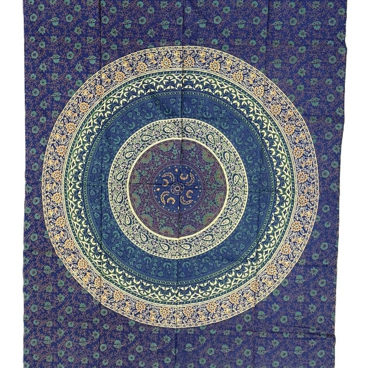 Lungta Imports - Wholesale Tapestry/Textile - Floral Mandala Tapestry Wall Decor Beach Throw 80X50 Inches10