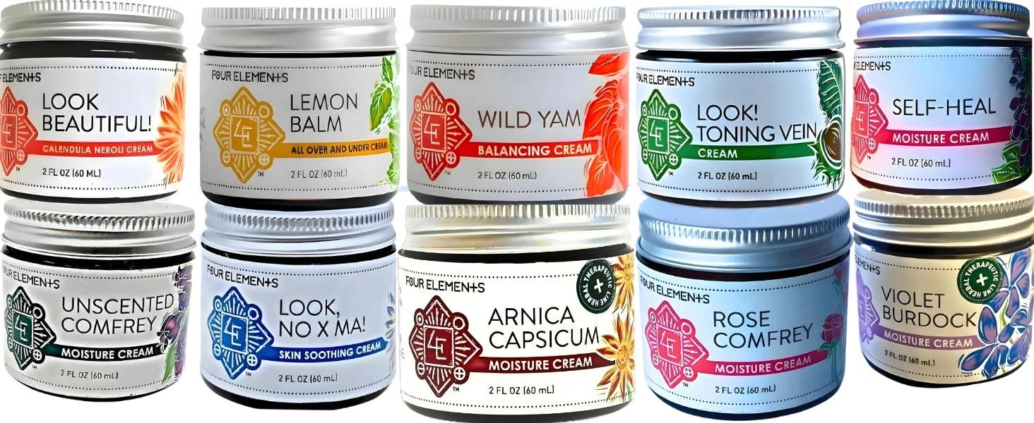 Four Elements Organic Herbals - Wholesale Facial Moisturizer - Look Beautiful! Moisture Cream - 2 oz7