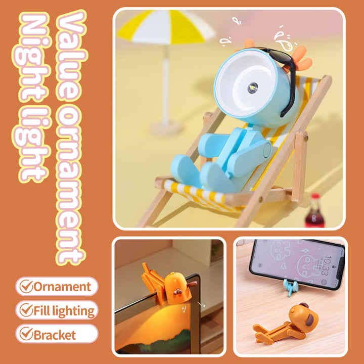 VIGOR - Wholesale Night Light - Kids & Baby - Creative Cute Mini Puppy Movable Phone Holder1