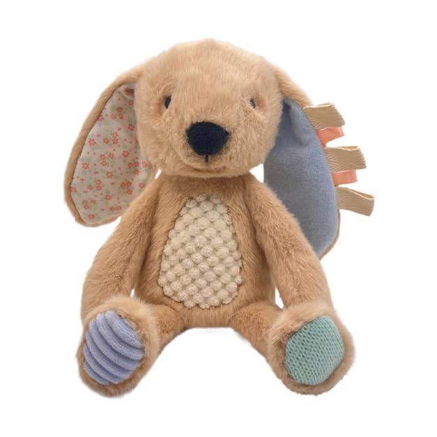 Sensory Snuggables Small Plush Bunny - Tan and Blue for wholesale by Make Believe Ideas