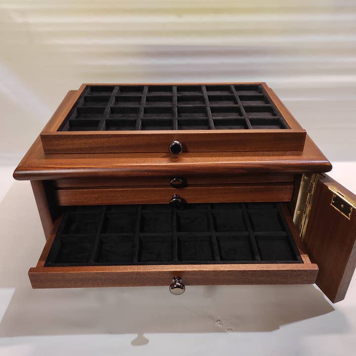 Coins&More – wholesale Decorative box – High quality Italian velvet and wooden coin box