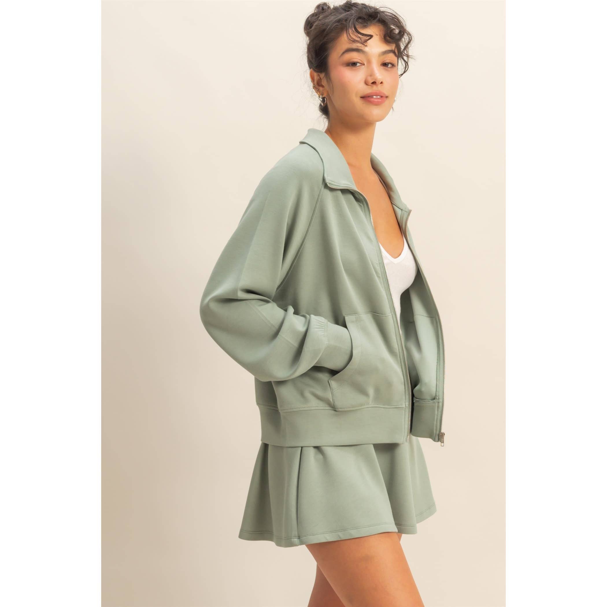 HYFVE – wholesale Jacket – Women's – Double Knit High Neck Long Sleeve Zippered Jacket33