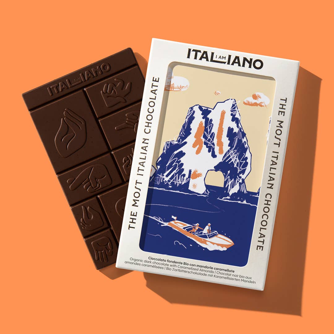 I AM ITALIANO - Wholesale Chocolate Bar - Capri Organic Dark Chocolate With Almond1