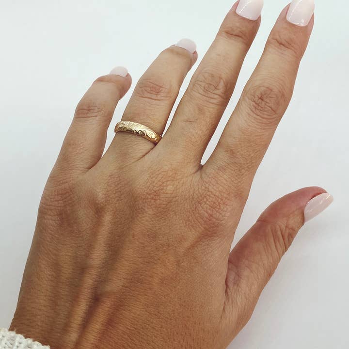 AVA Handmade Jewelry - Wholesale Band/Stacked Ring - Vintage floral thick band; floral thick band, floral band13