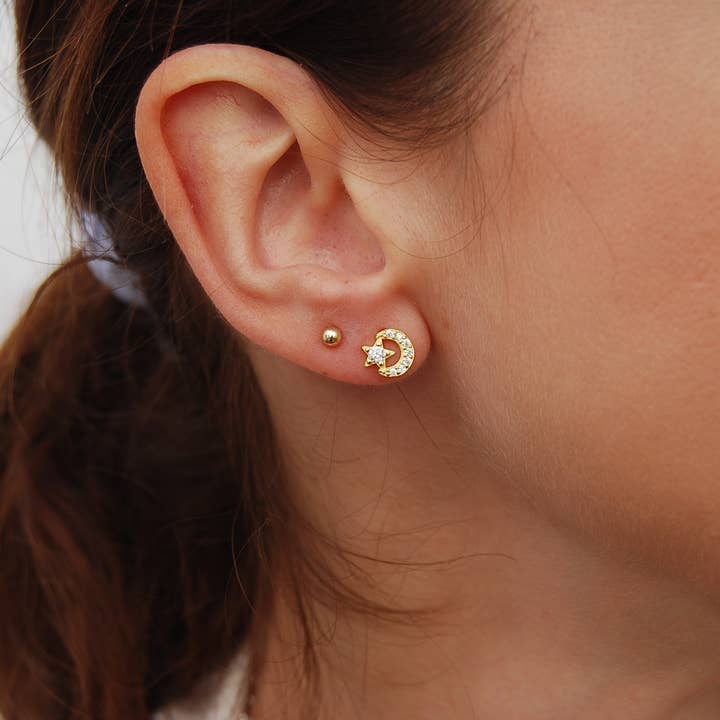 Sterling silver earrings with cz, set 4 pieces. for wholesale by Yneda Jewels