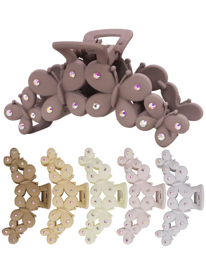 Bling Matte Butterfly Hair Claw for wholesale by Cap Zone