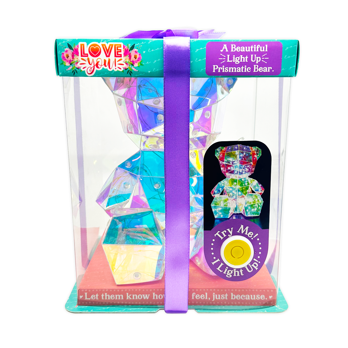 Novelty Brands - Wholesale Keepsake Coin/Token - Light-Up Prismatic Bear Keepsake Gift Boxed - Single Item0