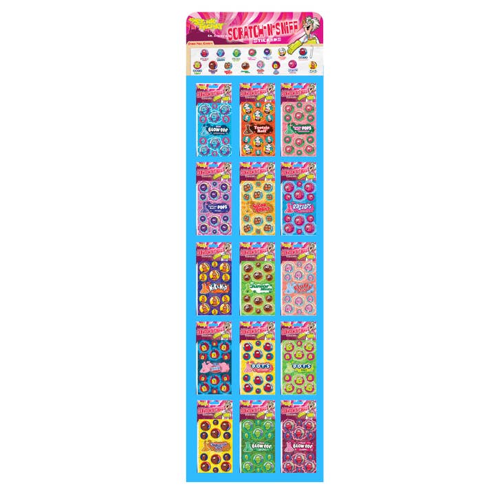 JFL Enterprises - Wholesale Retailer Display - Paper & Novelty - Candy Scratch-N-Sniff Sticker Floor Display Assortment