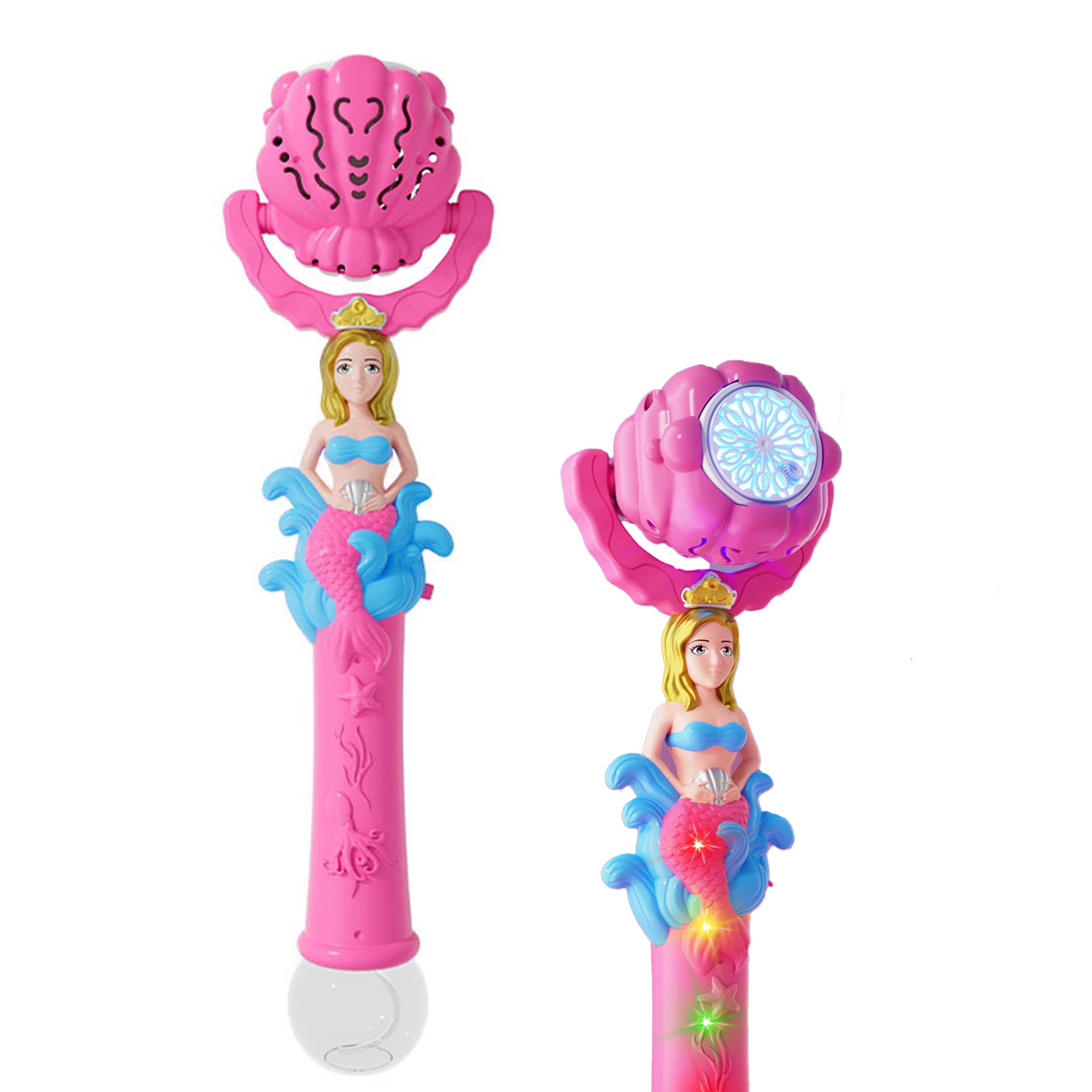 Blinkee.com, LLC - Wholesale Bubble Wand - Kids - Light Up Seashell Mermaid Bubble Wand2