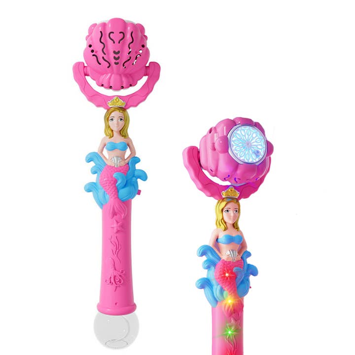Blinkee.com, LLC - Wholesale Bubble Wand - Kids - Light Up Seashell Mermaid Bubble Wand2