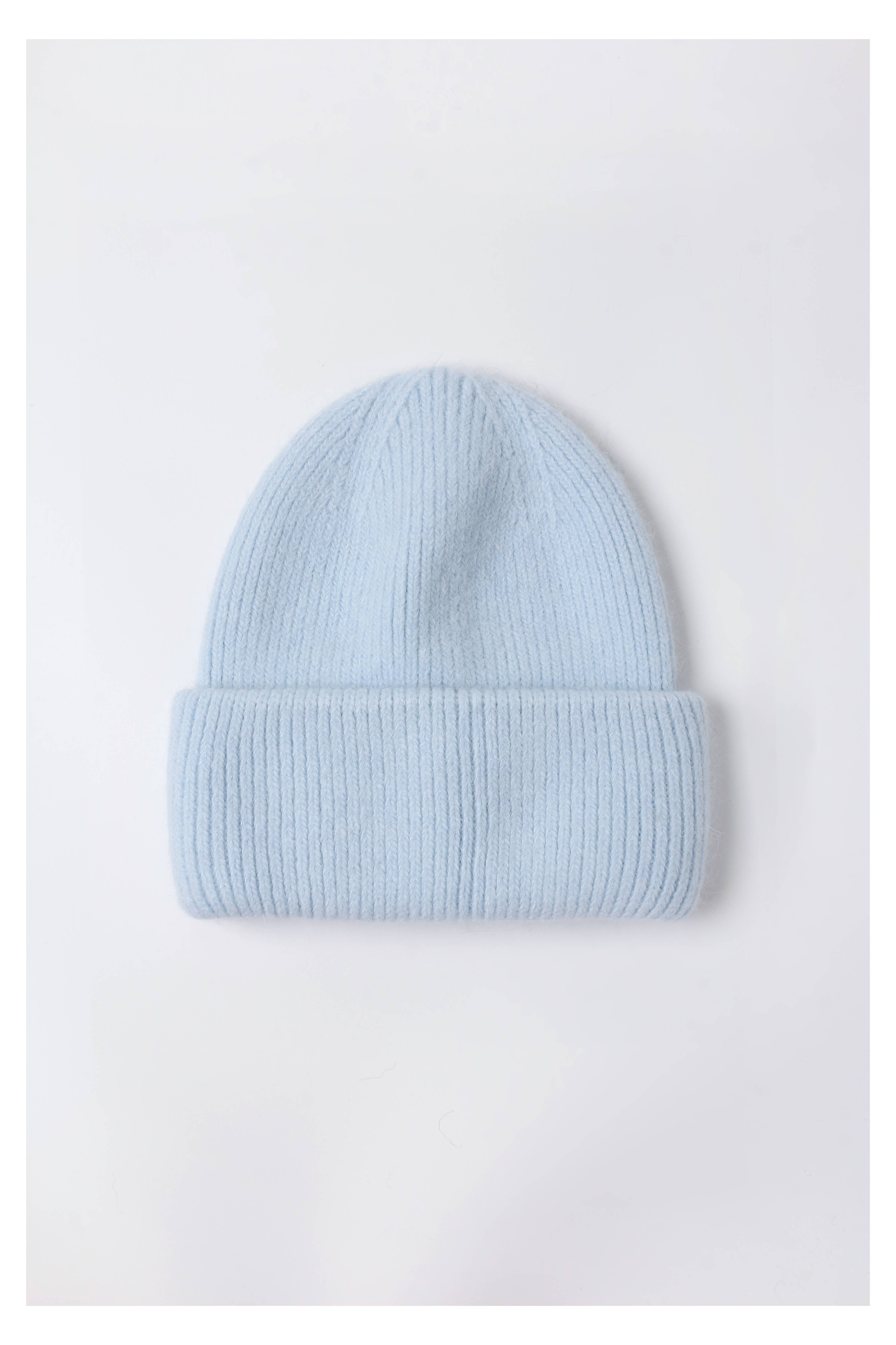 Angora Beanie Hat - Light Blue for wholesale on Faire2