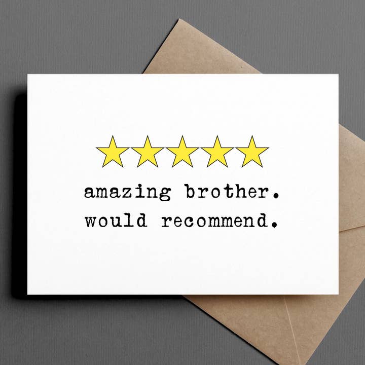 funny all occasion or birthday card | 5 star brother for wholesale by Ink & Attitude Stationery Company