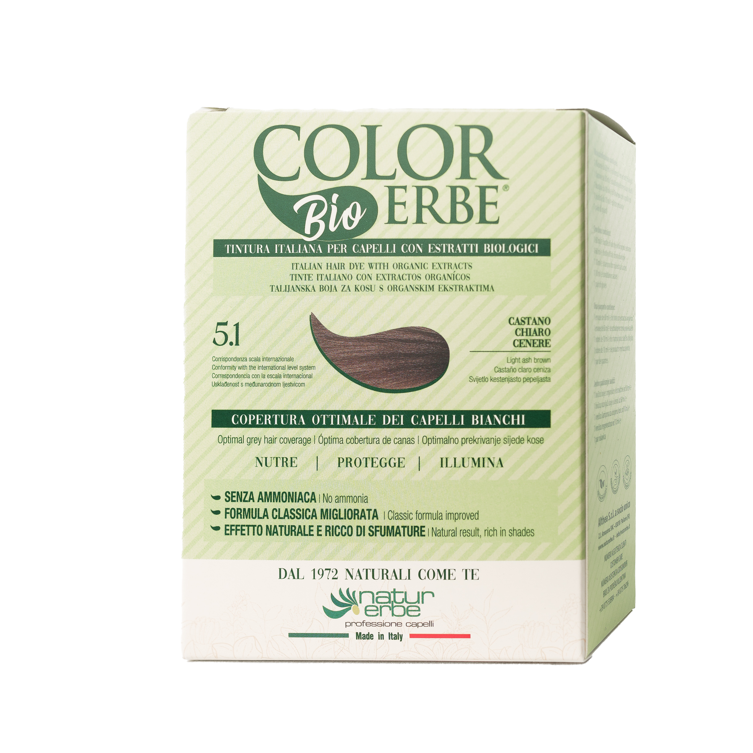 COLOR ERBE - Wholesale Hair Dye - Erbe E.B. Light Ash Brown Color Dye (5.1) - Made Italy4