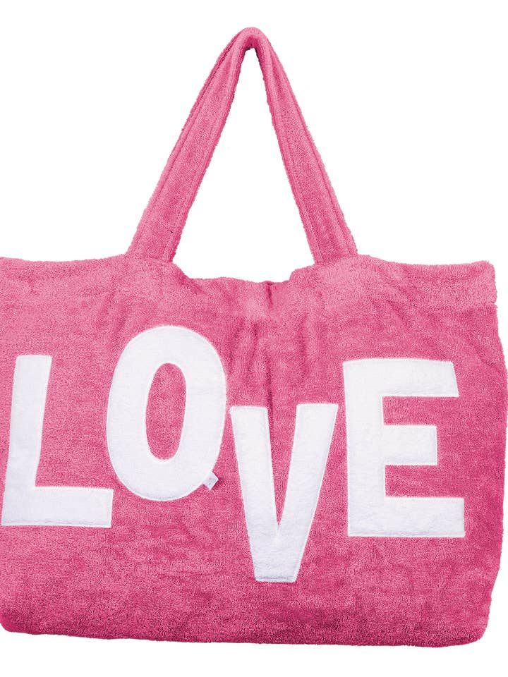 BEACH BAG - Pink - Love for wholesale by BYRH BAGS