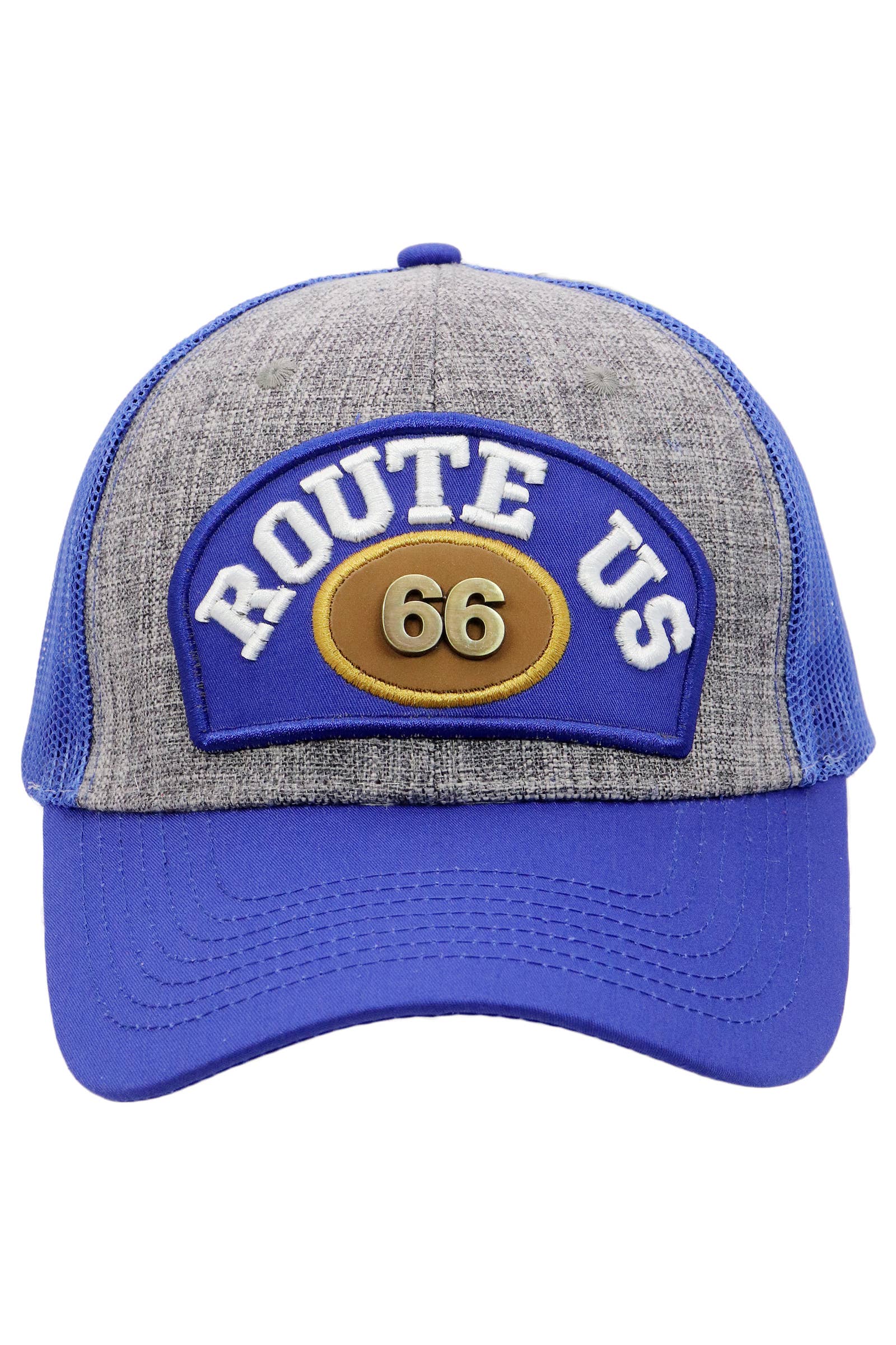 Assorted Route 66 Emblem Mesh Snap Back Trucker Hat for wholesale on Faire7