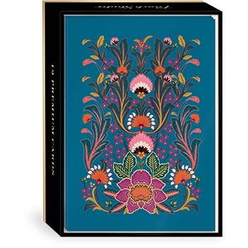 Punch Studio - Wholesale Stationery/Notecard Set - 12 CT BOXED NOTE CARDS RENAISSANCE BLUE