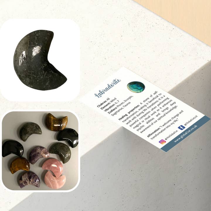 VIE - Vendita all'ingrosso Pietra/cristallo spirituale - Cristallo a forma di mezzaluna, 3x2 cm5