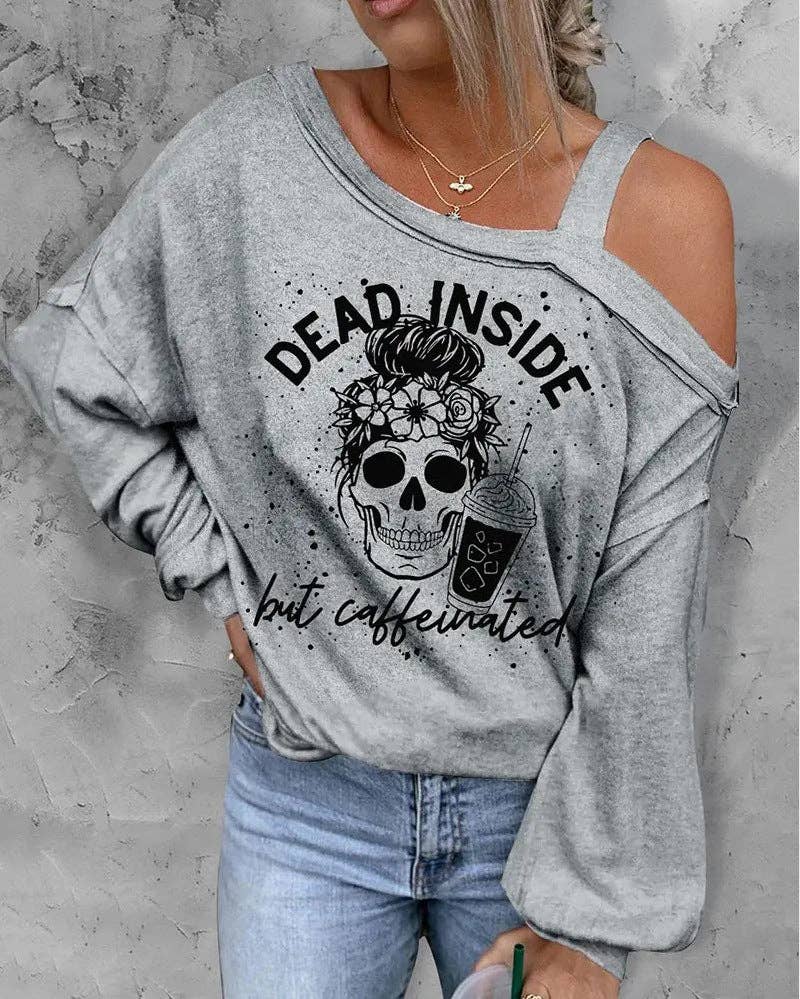 SALINA TRADING INC - Wholesale Graphic Sweatshirt - Women's - Halloween Women Cool Shoulder Sweatshirt with 3D Effect4