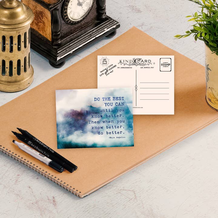 Best You Can Maya Angelou Kindness Postcard for wholesale by Life of the Kind