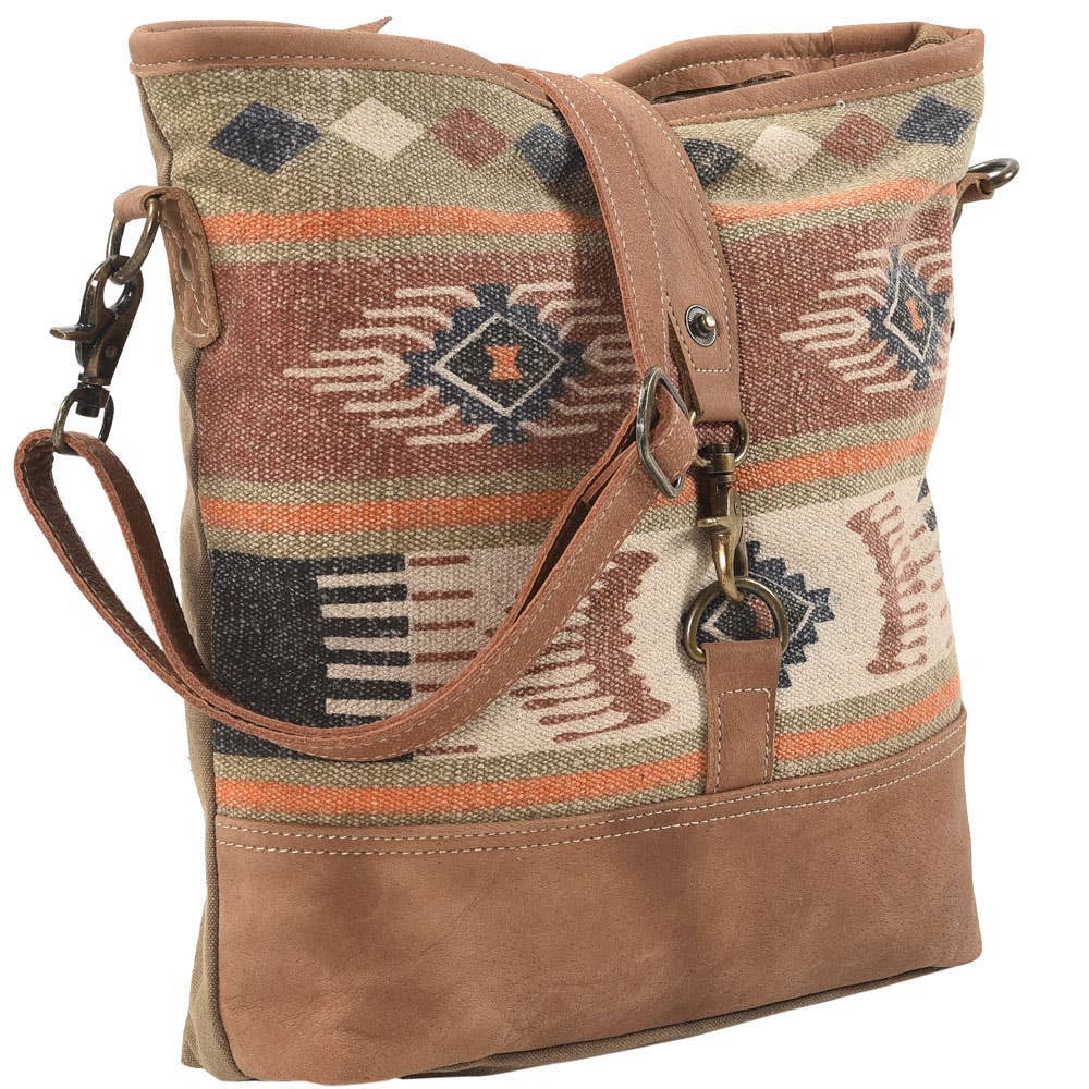 Clea Ray Canvas Bags & Clothing – Großhandel Umhängetasche - Damen – Braune Crossbody mit gemischten Stoffen2